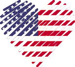 Logo of parhaatdeittisivustot.com - USA, Heart Shaped Image of USA flag.